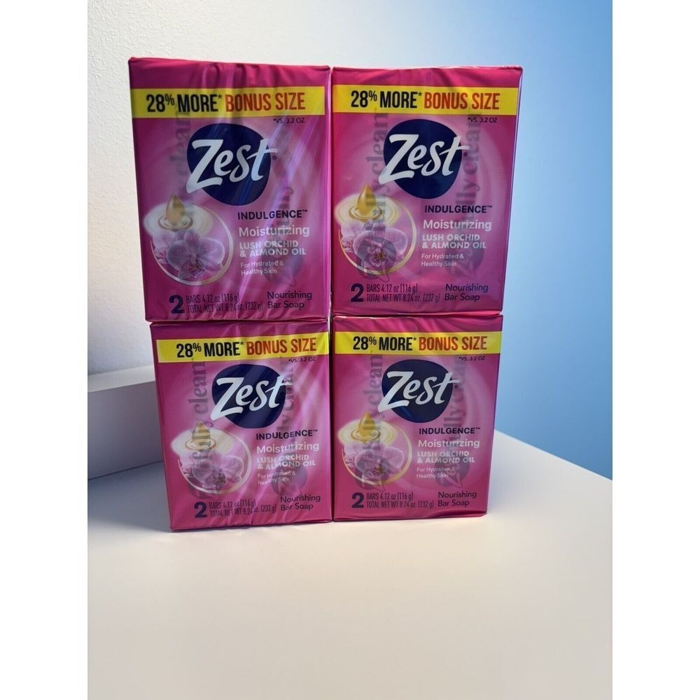 Zest Lush Orchid & Almond Oil Moisturizing‎ Bar Soap 4.12 Oz ( 4 PACK )